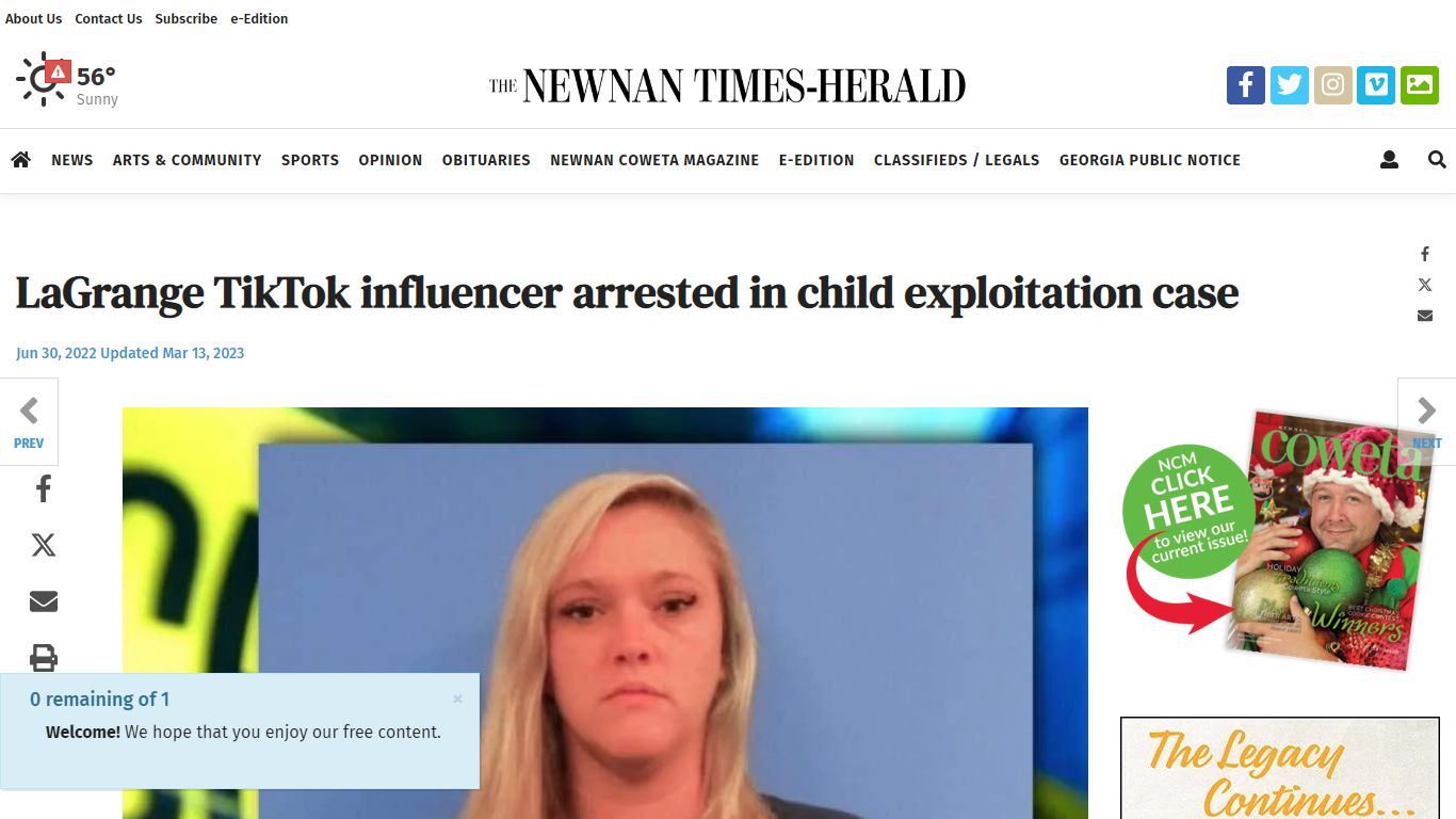 LaGrange TikTok influencer arrested in child exploitation case